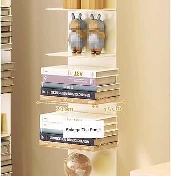 Amazon｜床置き目に見えない本棚金属背骨ブックタワーモダンなオープン