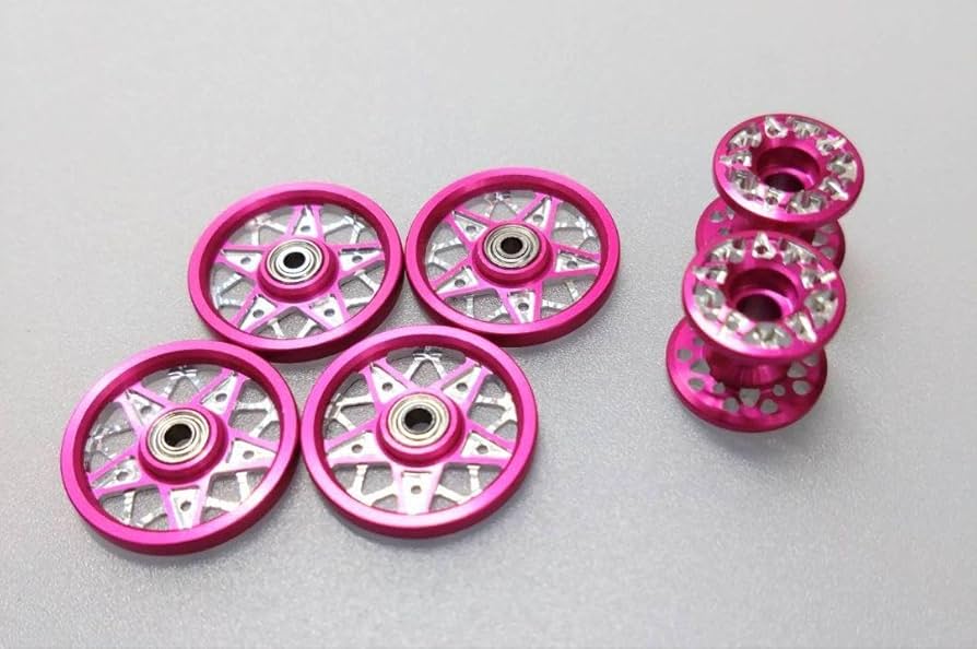 Amazon.co.jp: ミニ四駆 アルマイト加工 アルミローラーセット ピンク