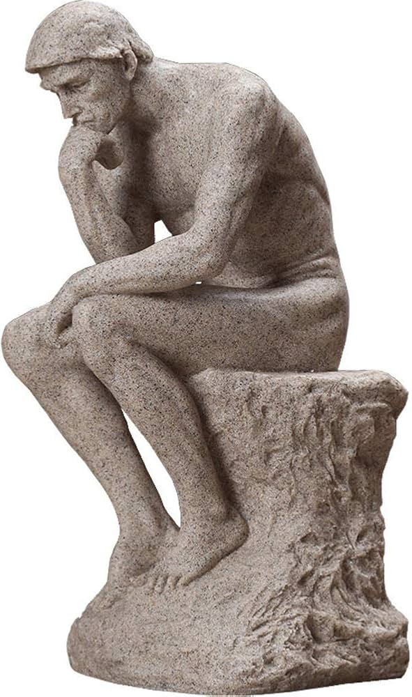 Amazon.co.jp: 古典的なロダン考える人の像、樹脂アート彫刻男性ヌード
