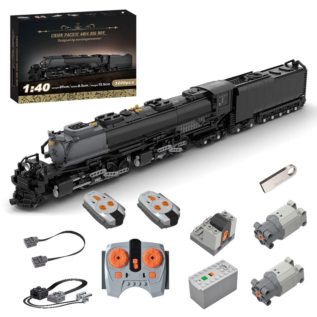 Amazon.co.jp: BrickCraftWorks ビッグRC蒸気機関車列車模型組み立て