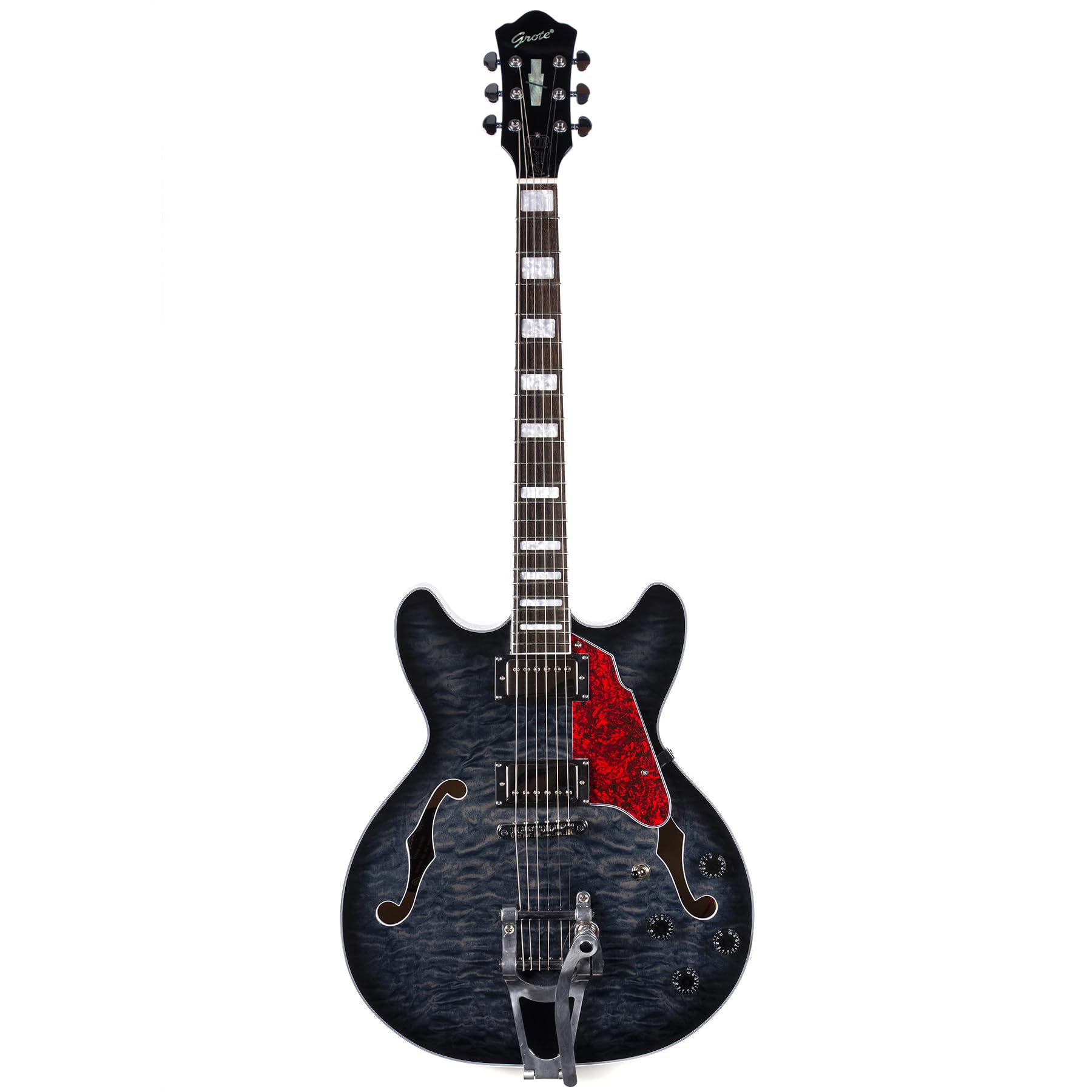 Amazon | GROTE 335 style Jazz Electric Guitar with Bigsby Semi