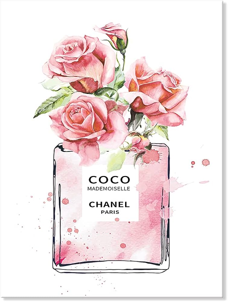 Amazon.co.jp: 7CANVAS アートパネル シャネル 香水 ピンク フラワーズ