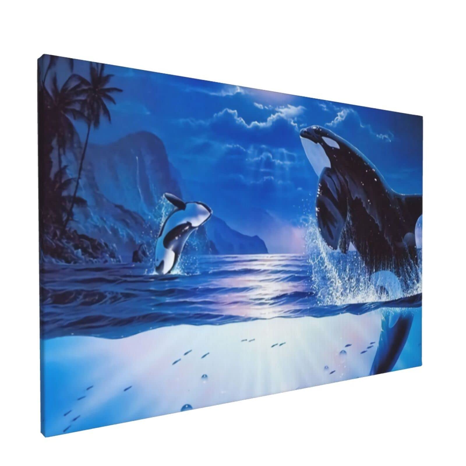 Amazon｜ラッセン カラフル クジラ シャチ 海 青空 月 芸術絵画