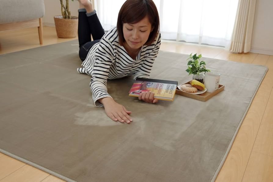 Amazon｜イケヒコ ラグ カーペット 2畳 無地 ピオニー 約185×185cm