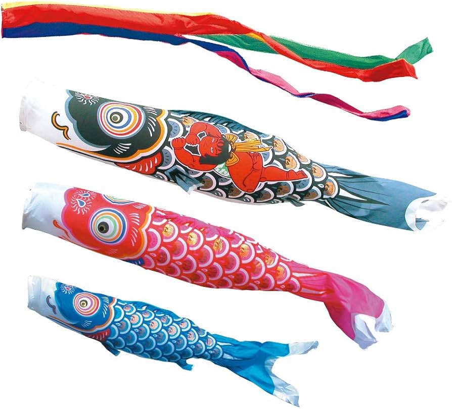 Amazon | 徳永こいのぼり 金太郎ゴールド鯉 6m 6点セット 鯉3匹 大型