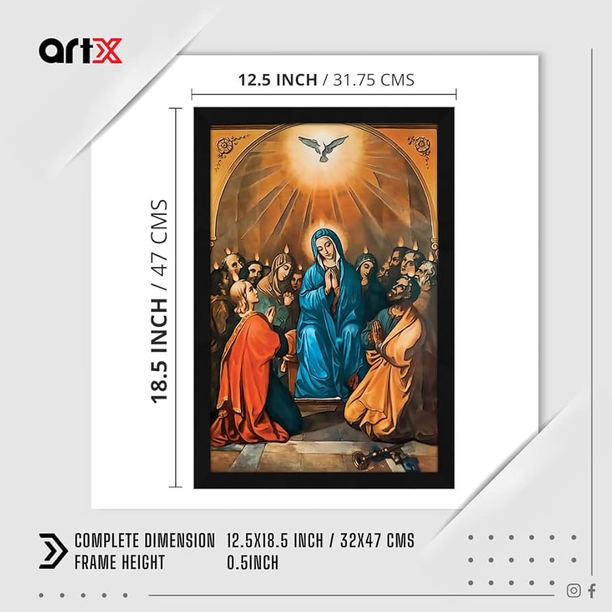 Amazon.co.jp: ArtX 母マリアイエス・キリスト フレーム付き絵画(10.5