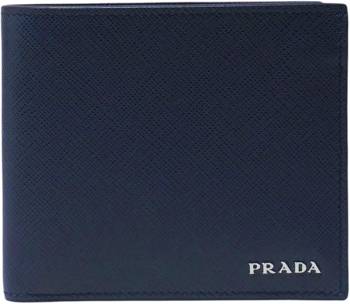 Amazon | [Prada] [プラダ] メンズ二つ折り財布 レザー ネイビーブルー