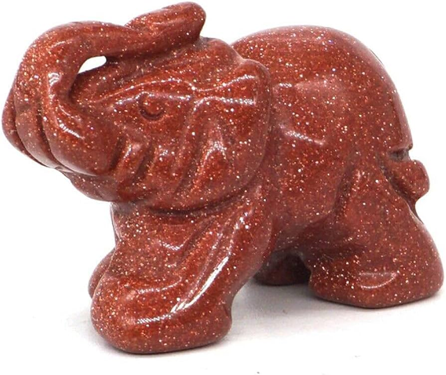 Amazon.co.jp: 1.5インチ 象の像天然宝石彫刻 クリスタル動物の置物