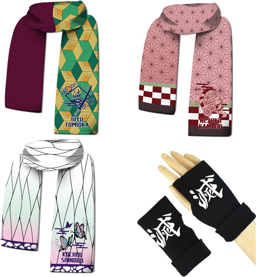 Amazon.co.jp: Booze 鬼滅の刃 マフラー スカーフ 炭治郎 胡蝶 しのぶ