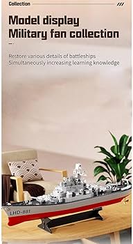 Amazon.com: RIDID WW2 RC Battleship Model Kit, LHD-881 1/390 2.4G