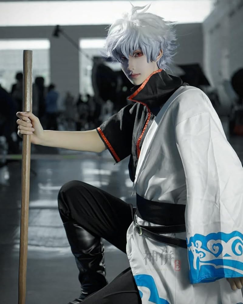 Amazon.co.jp: [神併良品] 坂田銀時 コスプレ ウィッグ付き 白夜叉