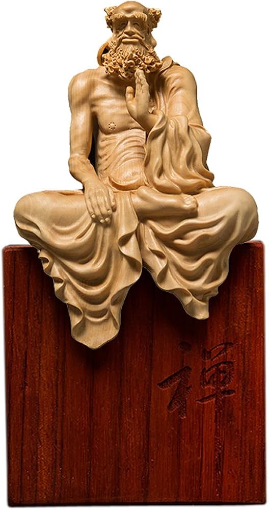 Amazon.co.jp: [華能] 達磨大師坐像 高級天然ツゲ木彫り達磨像 木製