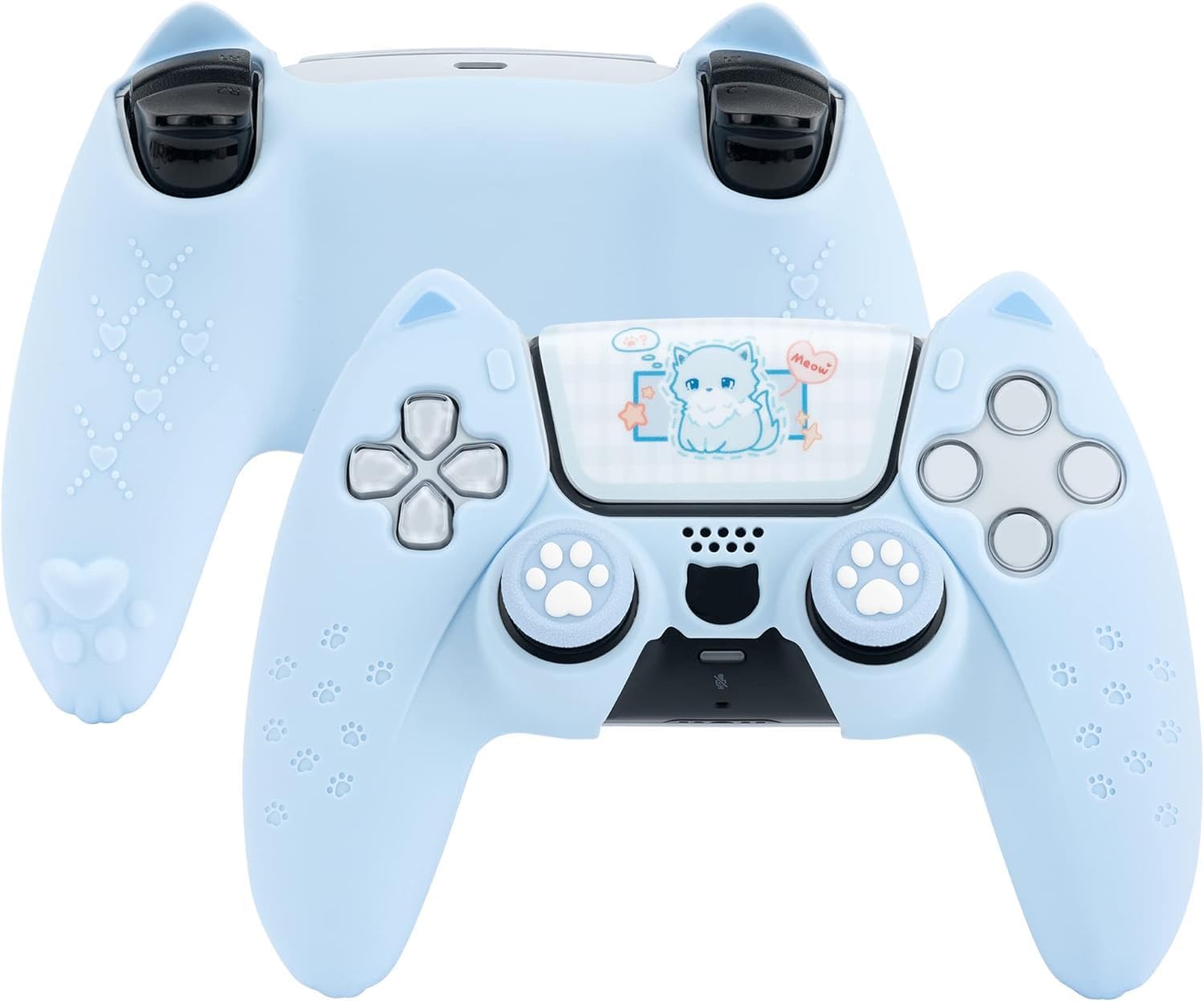 Amazon.com: GeekShare Cute Cat Paw PS5 Controller Skin Set Anti