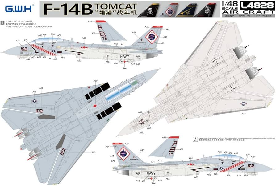 Amazon | グレートウォールホビー 1/48 アメリカ海軍 F-14B 艦上戦闘機
