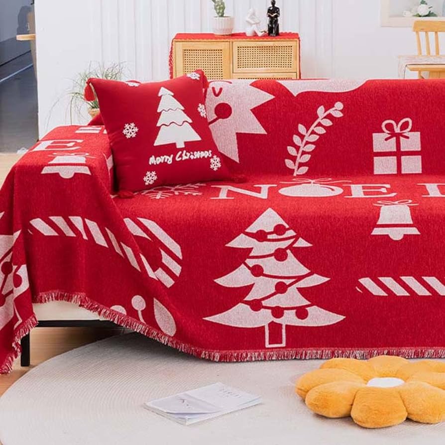 Amazon｜ソファカバー クリスマス レッド マルチカバー ソファー