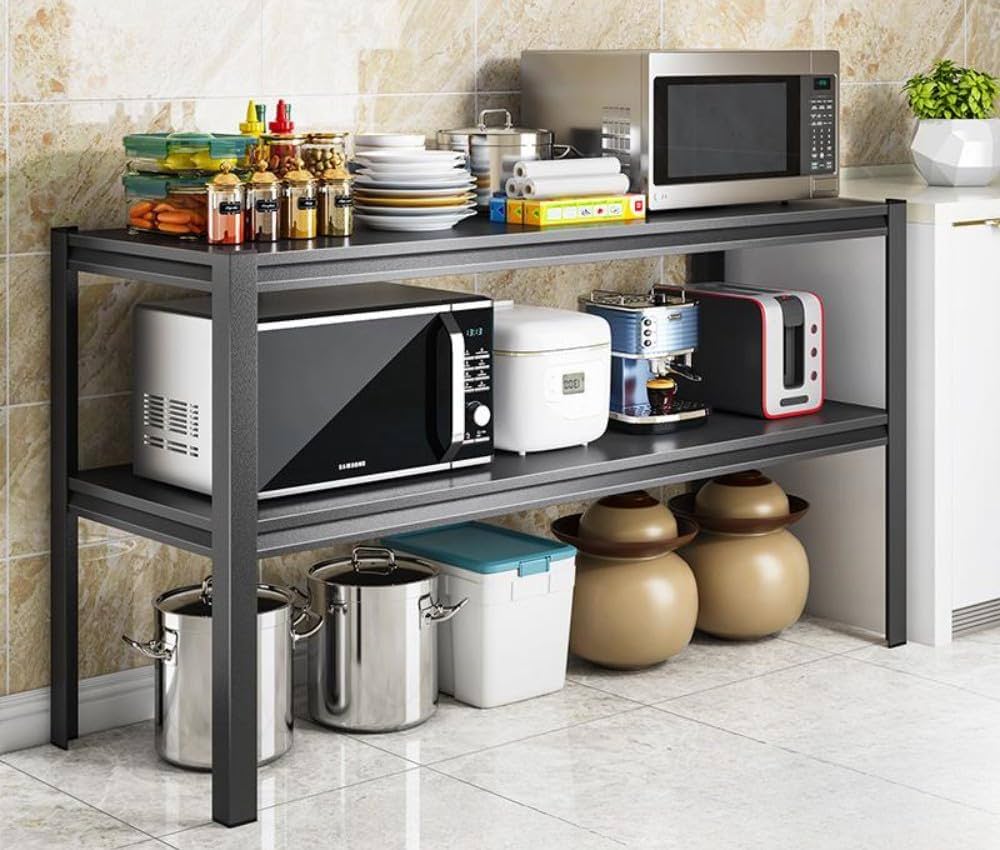 Amazon｜スチールシェルフ メタルラック 2段 キッチンラック 収納