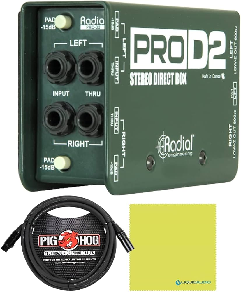 Amazon.com: Radial DI Box PROD2 Passive Stereo DI Box Bundle with