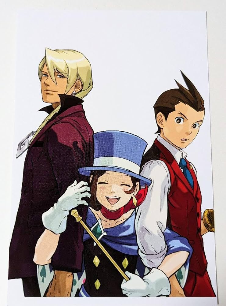 Amazon.co.jp: 逆転裁判4 ポストカード みぬき 王泥喜 牙琉 : 文房具