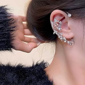 Amazon | Yuehao 1個 イヤークリップ レディース イヤリング 蝶