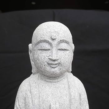 Amazon.co.jp: 地蔵菩薩 1尺 御影石 石仏 地蔵 癒しのお地蔵さん 仏像