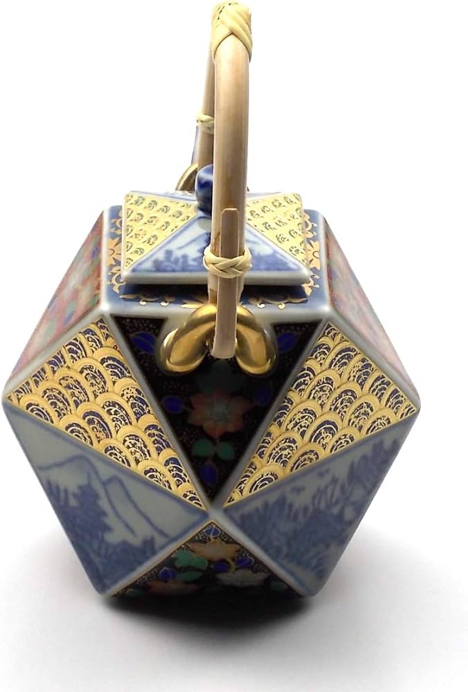 Amazon.co.jp: 林九郎 窯 古伊万里 風 金蘭手山水 半酒器セット 波佐見