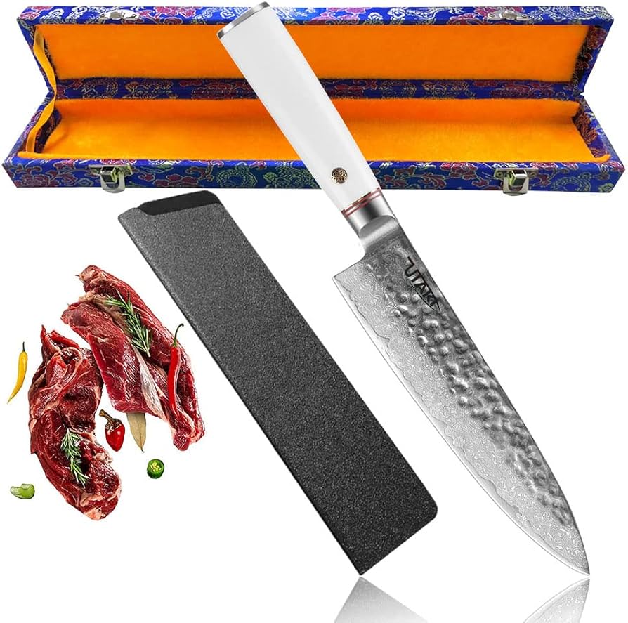 Amazon.co.jp: Utaki 牛刀包丁 ダマスカス包丁 67層ダマスカス・VG10鋼