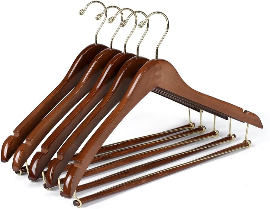 Amazon.co.jp: Quality Hangers 木製ハンガー 美しく頑丈なスーツ