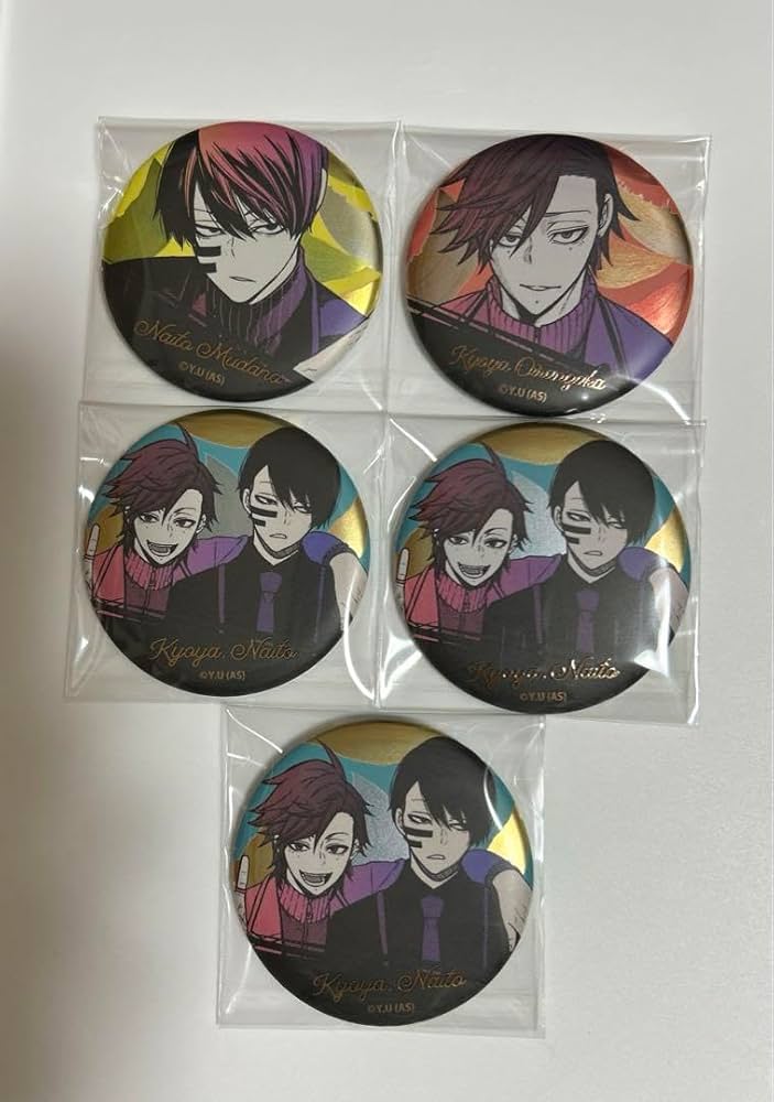 Amazon.co.jp: 桃源暗鬼 メタリック缶バッジ AGF 無陀野 無人 花魁坂