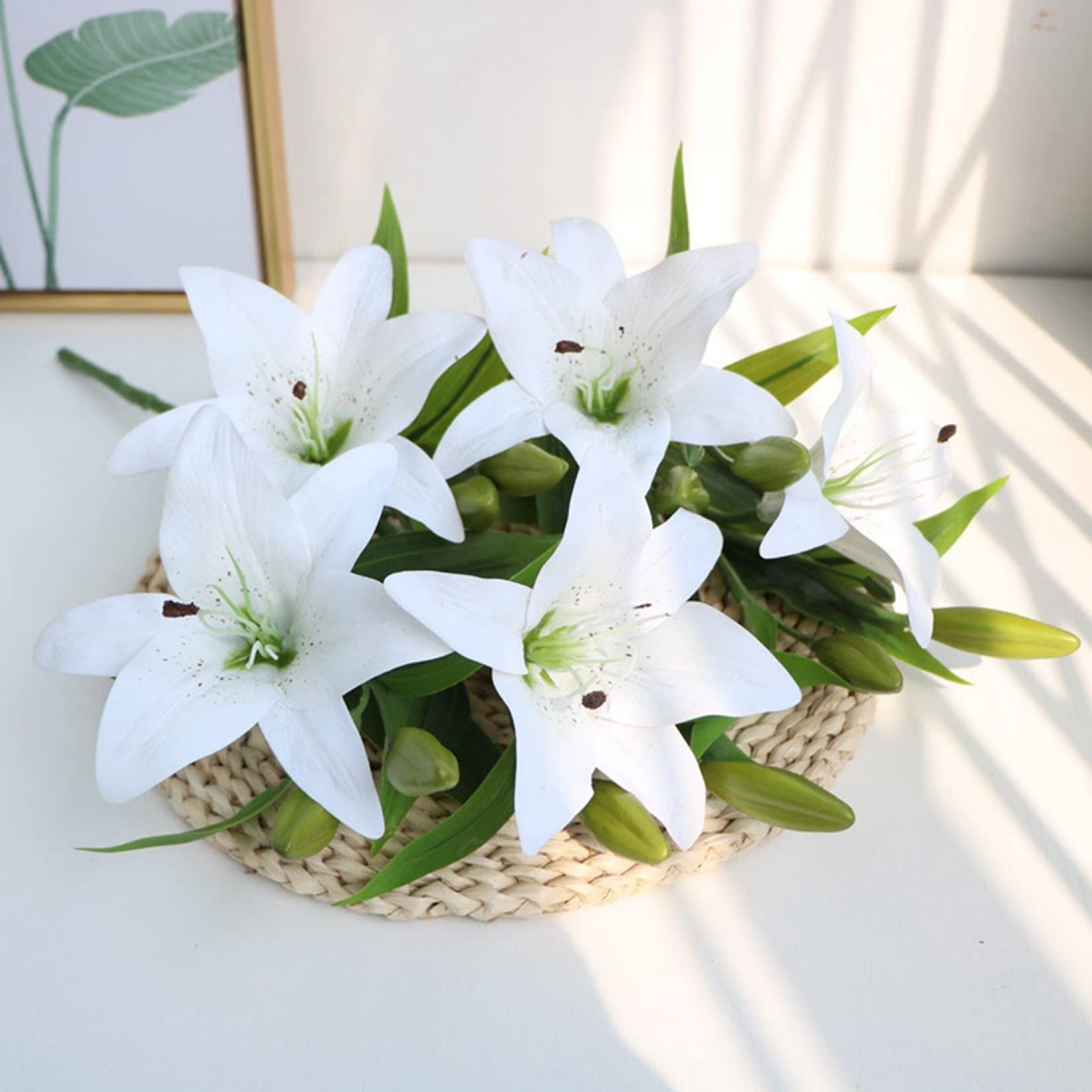 Amazon｜百合 ユリ 花束 ブーケ 造花 枯れない花 人工観葉植物 ドライ