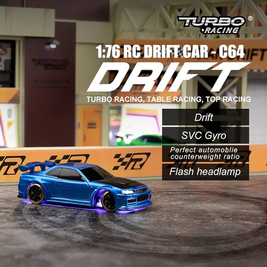Amazon.com: FLYCOLOR Turbo Racing 1:76 Scale Drift RC Car with