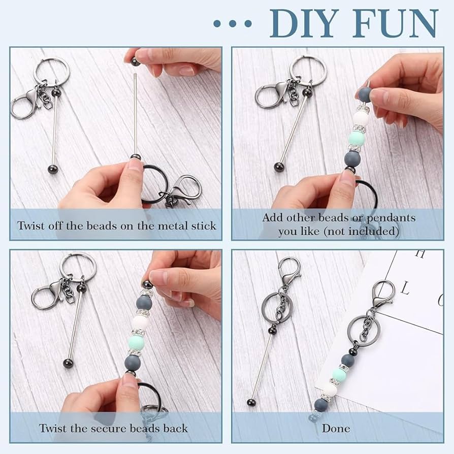 Amazon.co.jp: reoum 12個のビーズ可能キーチェーンバー ビーズ用
