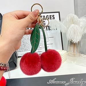 Amazon.co.jp: Avance ファー チャーム チェリー さくらんぼ