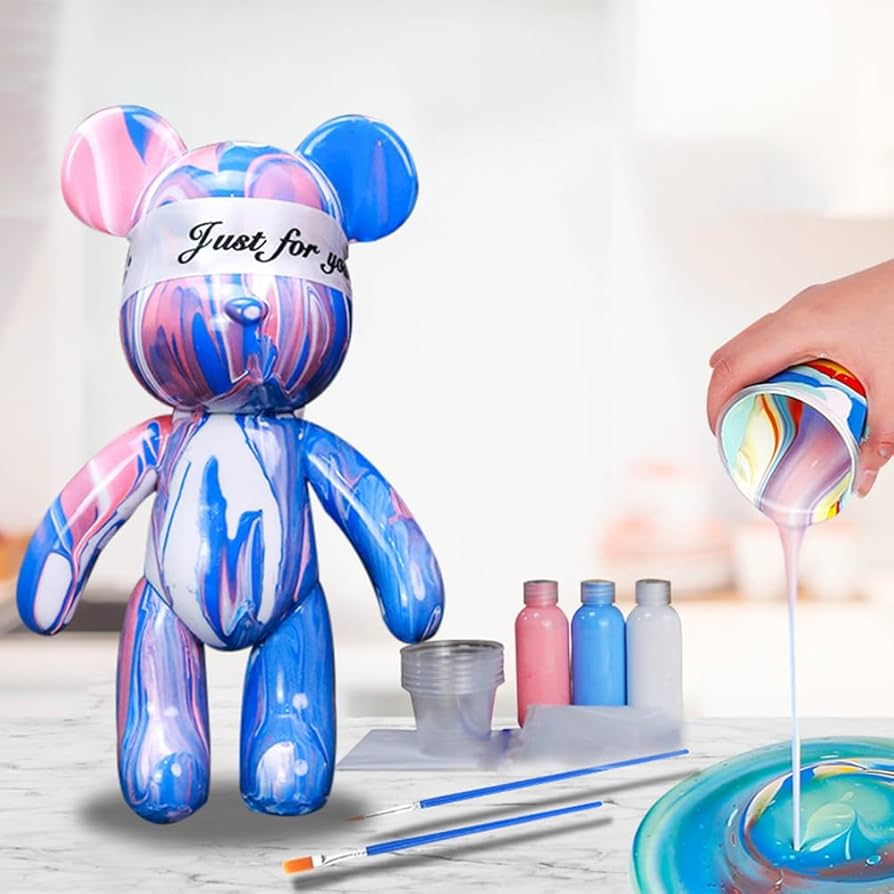 Amazon | Gzcvba DIY ペインティング 流動ベア テディベア ペイント