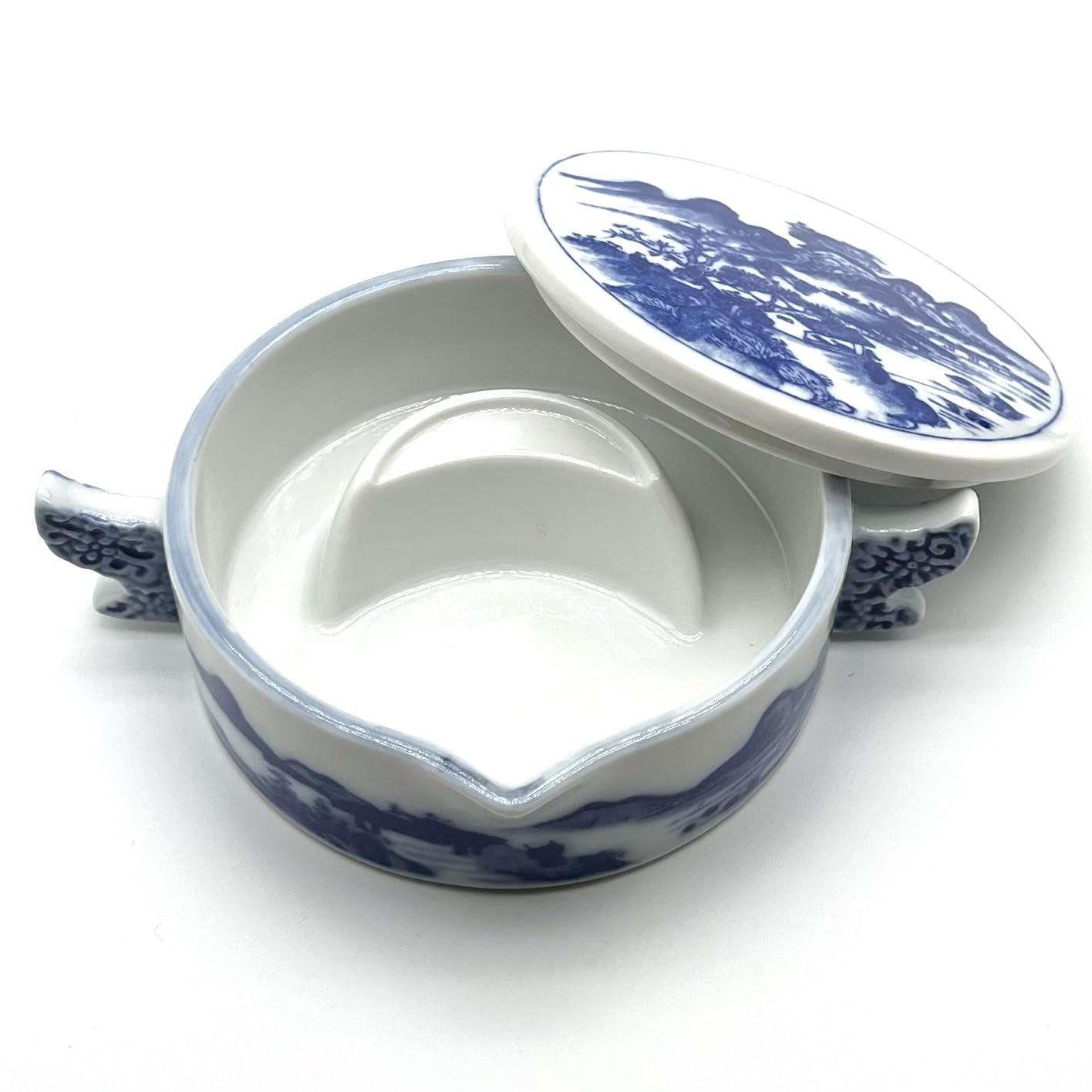 Amazon | 大玄堂 書道 墨池 ぼくち「山水」【中サイズ】 陶器 円硯 筆