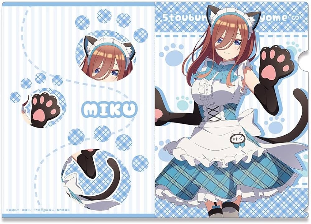 Amazon.co.jp: 五等分の花嫁∽ クリアファイル 中野三玖 猫耳メイドver