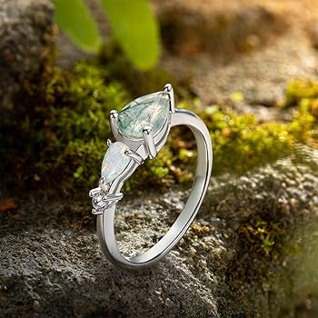 Amazon | [Ugaarsan] モスアゲート リング レディース シルバー925