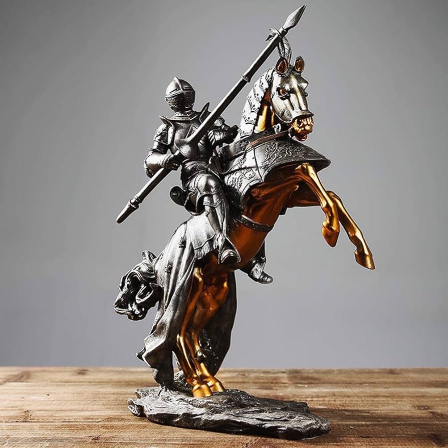 Amazon｜風水装飾品騎士馬の彫刻像飾り鎧グッズ装飾置物家の装飾の