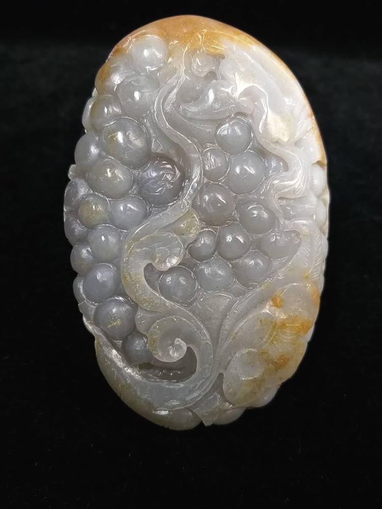 Amazon.co.jp: 壽天然最高AAA級珍品新疆和田白玉高彫仔料玉珮根付