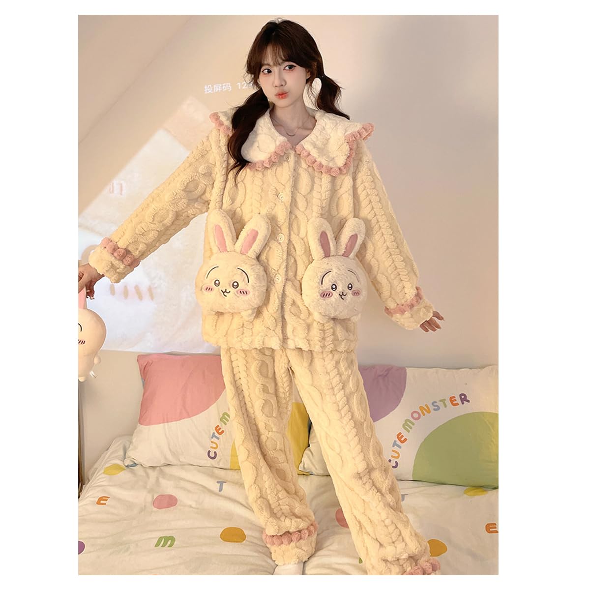 Amazon.co.jp: うさぎ パジャマ ちいかわ レディース 秋冬 フランネル