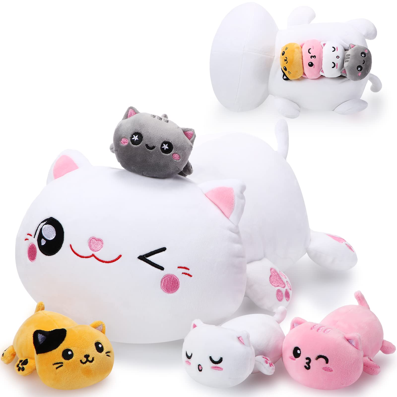 Amazon.com: Libima 5 Pcs Christmas Cat Stuffed Animals with Babies