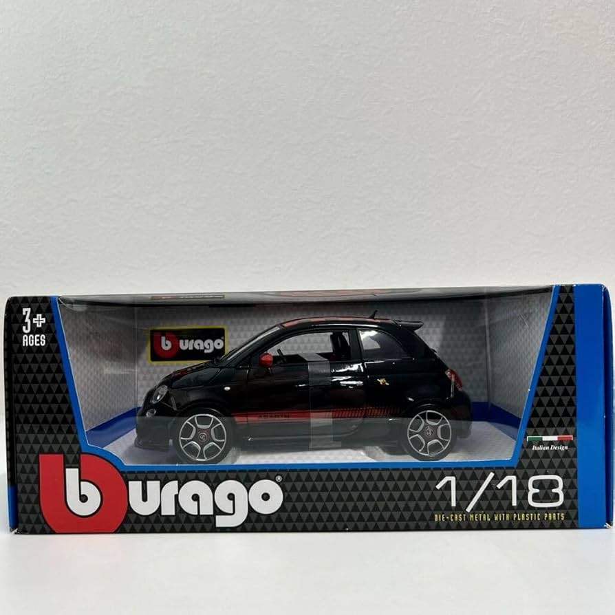 Amazon | Bburago 1/18 ABARTH 500 Black Red ブラーゴ アバルト