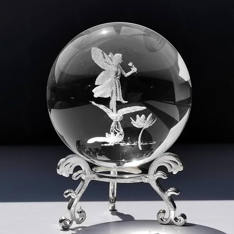 Amazon｜クリスタル装飾ボール、3Dレーザーエッチングクリスタルトンボ