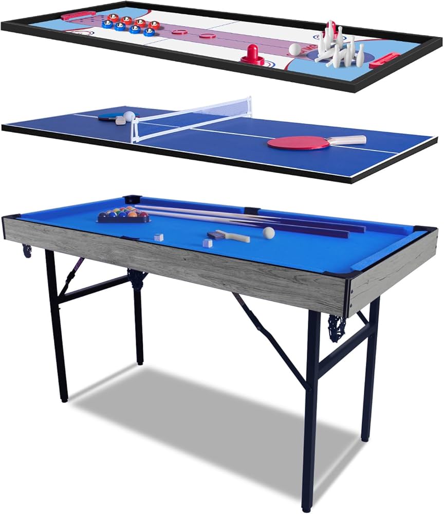 Amazon.co.jp: 5FT 折りたたみ ビリヤード台 5-in-1 プールテーブル
