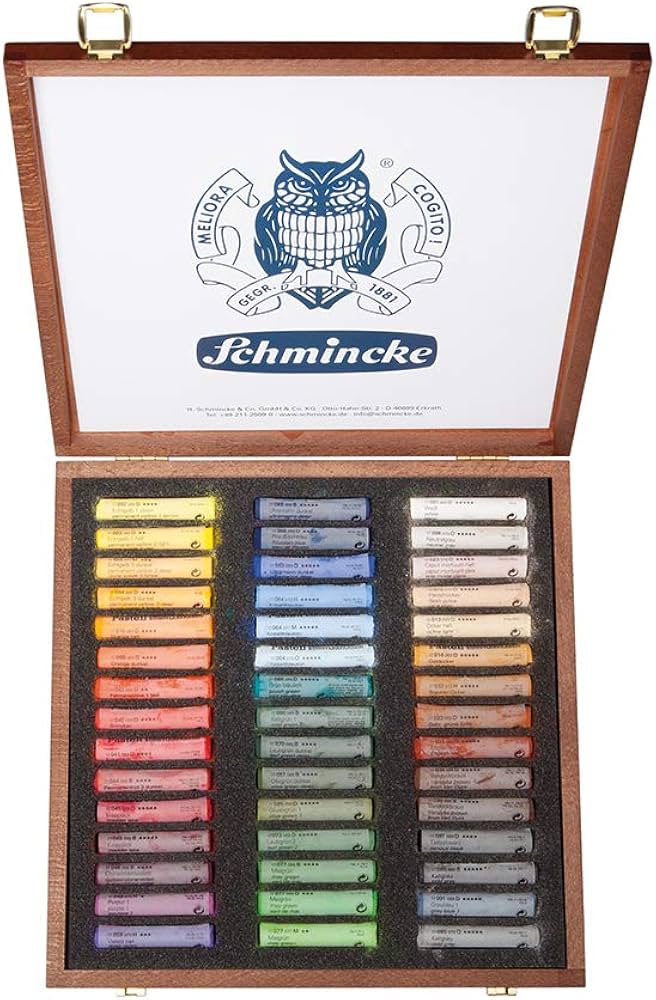 Amazon.co.jp: schmincke シュミンケ ソフトパステル 45色木箱セット