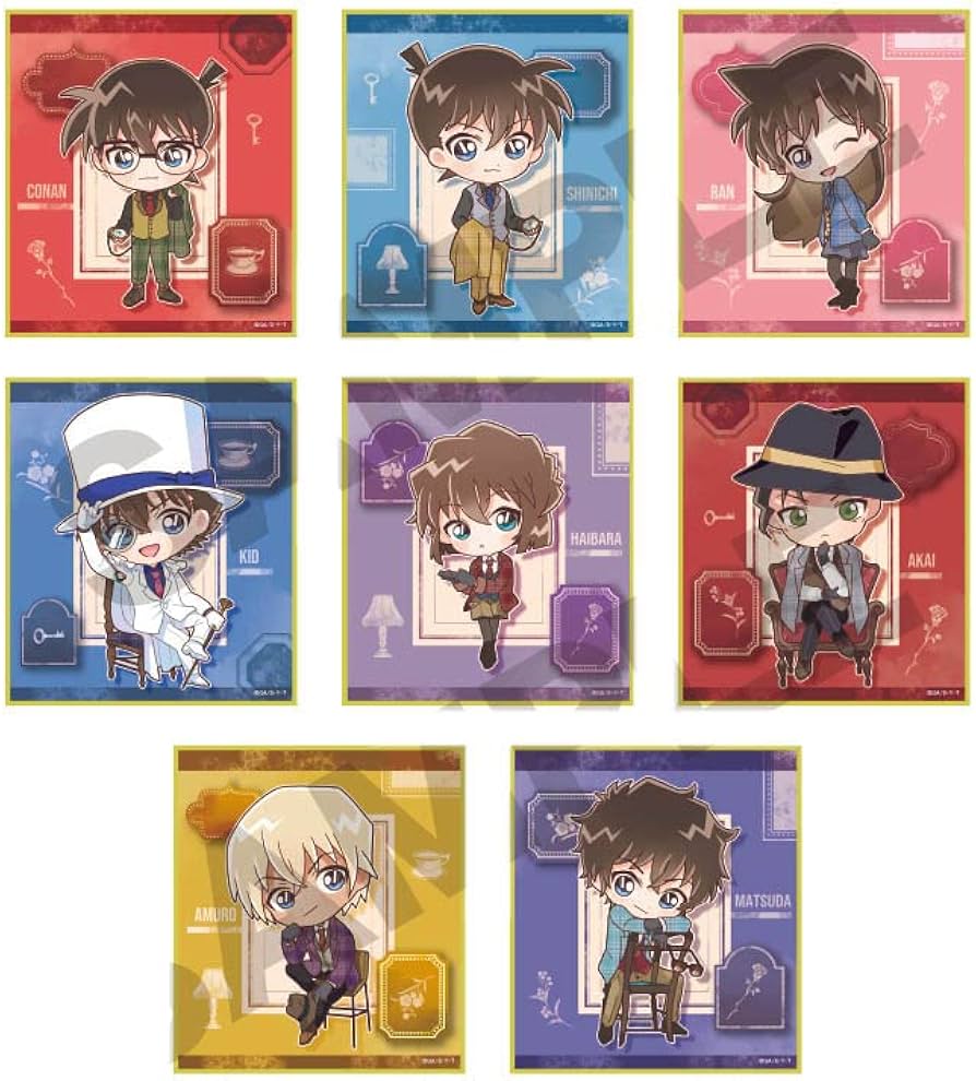 Amazon.co.jp: 名探偵コナン ミニキャラ英国風 トレーディングミニ色紙