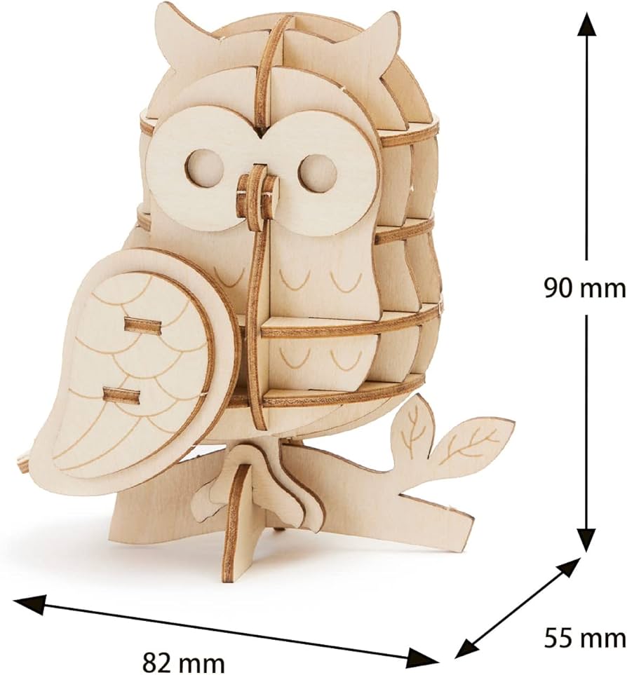 Amazon | ki-gu-mi フクロウ - 小学生 から 大人 まで 楽しめる 木製