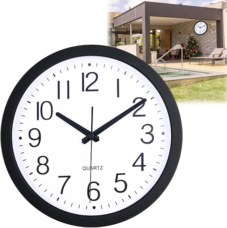 Amazon.co.jp: 防水屋外時計 ガーデン時計 壁掛け時計 静音 防塵 防滴
