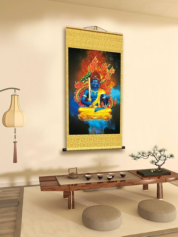 Amazon｜仏画掛け軸-不動明王 床の間 有難い 掛軸 お不動さん 不動尊