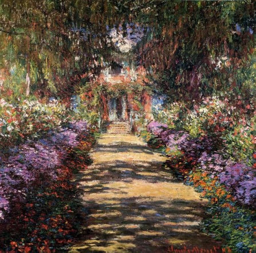 Amazon.co.jp: モネ・「ジヴェルニーの庭」 プリキャンバス複製画