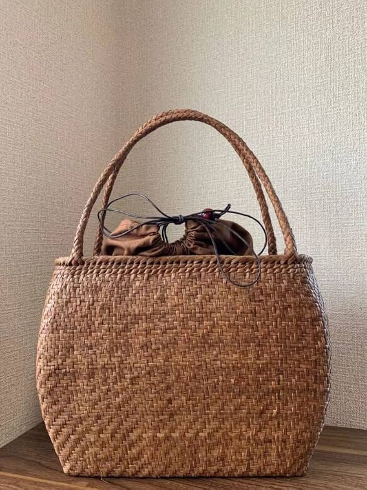 Amazon.co.jp: 山葡萄 手作り 山葡萄かごバッグ 籠バッグ 網代編み、細